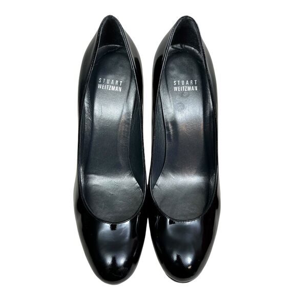 Stewart Weitzman Womens Pump Stilettos Black Patent‎ Leather Size 9.5M - Picture 5 of 8